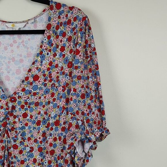 Boden Plus Size Floral Ruffle Short Sleeve  Dress Size 20/22L - Picture 4 of 14